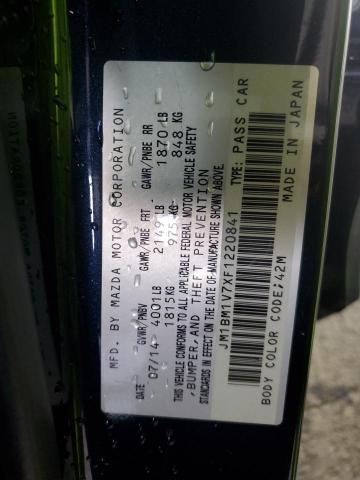 JM1BM1V7XF1220841 - 2015 MAZDA 3 TOURING 蓝色 照片 12