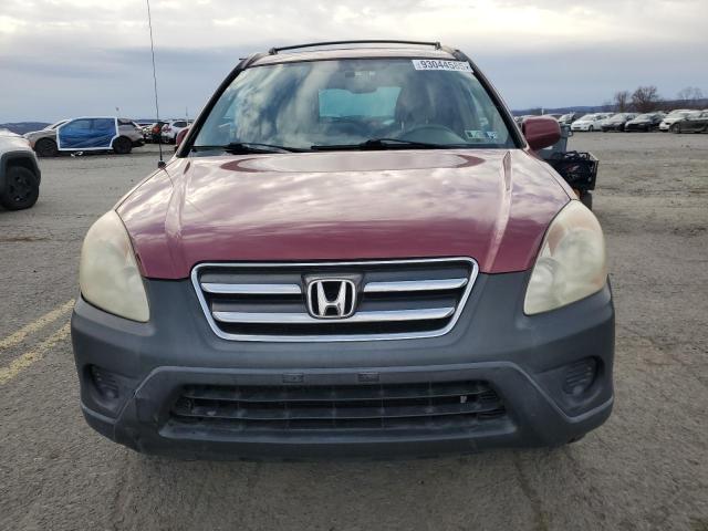SHSRD78806U402845 - 2006 HONDA CR-V EX MAROON photo 5