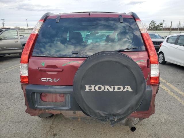 SHSRD78806U402845 - 2006 HONDA CR-V EX MAROON photo 6