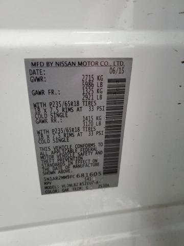 5N1AR2MM9FC681605 - 2015 NISSAN PATHFINDER S Blanco foto 14