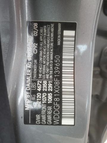 WDDGF81X08F139650 - 2008 MERCEDES-BENZ C 300 4MATIC SILVER photo 12