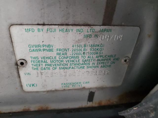 JF1SG63605H731212 - 2005 SUBARU FORESTER 2.5X SILVER photo 12