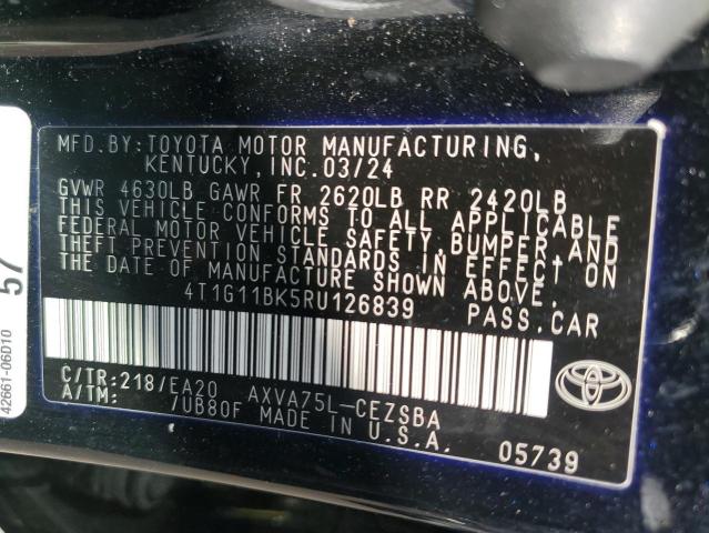 4T1G11BK5RU126839 - 2024 TOYOTA CAMRY SE NIGHT SHADE BLACK photo 13