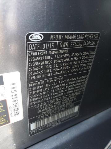SALWR2VF2FA611040 - 2015 LAND ROVER RANGE ROVE HSE GRAY photo 12