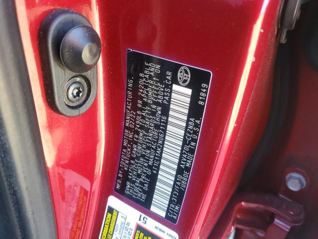 4T1C11AK2NU671116 - 2022 TOYOTA CAMRY LE 红色 照片 12
