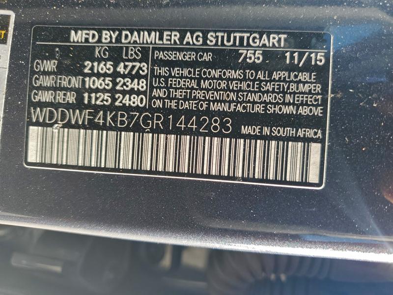 WDDWF4KB7GR144283 - 2016 MERCEDES-BENZ C 300 4MATIC GRAY photo 12