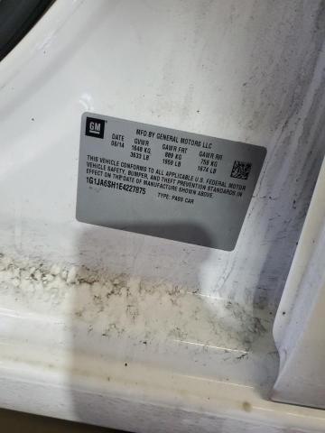 1G1JA6SH1E4227875 - 2014 CHEVROLET SONIC LS WHITE photo 12