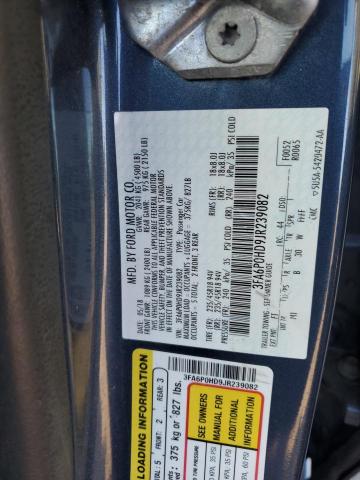 3FA6P0HD9JR239082 - 2018 FORD FUSION SE BLUE photo 12