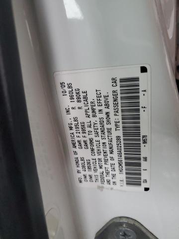 1HGCM56146A025289 - 2006 HONDA ACCORD VALUE WHITE photo 12