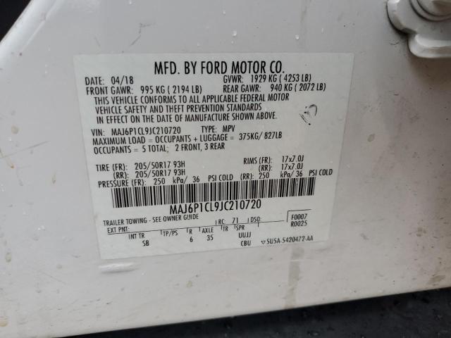 MAJ6P1CL9JC210720 - 2018 FORD ECOSPORT SES أبيض صورة 13