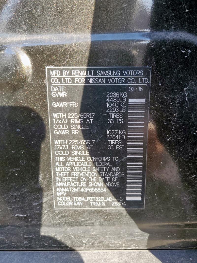 KNMAT2MT4GP658854 - 2016 NISSAN ROGUE S GREEN photo 13