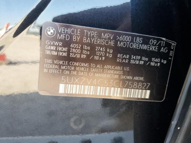 5UXZV4C53CL758827 - 2012 BMW X5 XDRIVE35I Czarny zdjęcie 13