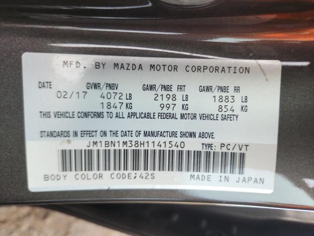 JM1BN1M38H1141540 - 2017 MAZDA 3 GRAND TOURING ნაცრისფერი ფოტო 13