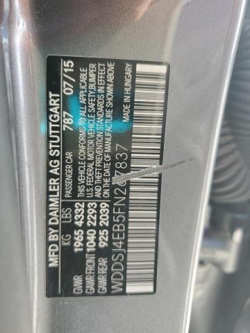 WDDSJ4EB5FN267837 - 2015 MERCEDES-BENZ CLA 250 GRAY photo 12