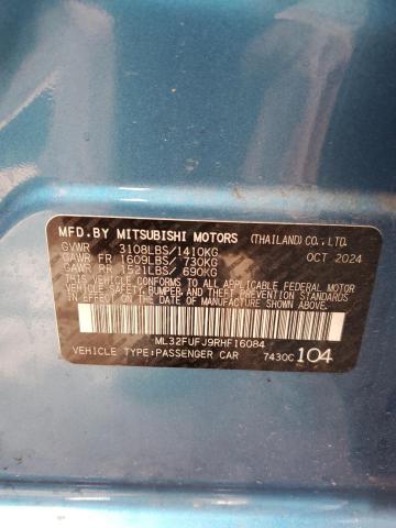 ML32FUFJ9RHF16084 - 2024 MITSUBISHI MIRAGE G4 ES ლურჯი ფოტო 12