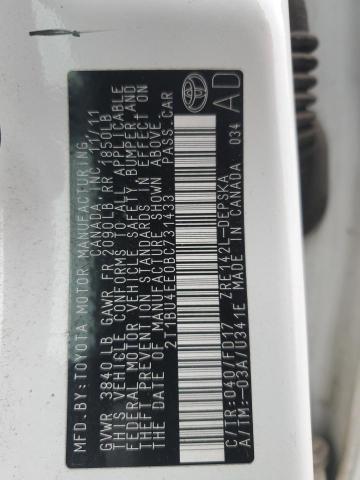 2T1BU4EE0BC731433 - 2011 TOYOTA COROLLA BASE Ağ foto 12