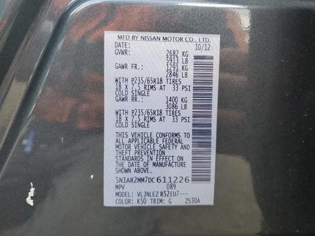 5N1AR2MM7DC611226 - 2013 NISSAN PATHFINDER S Сірий фото 13