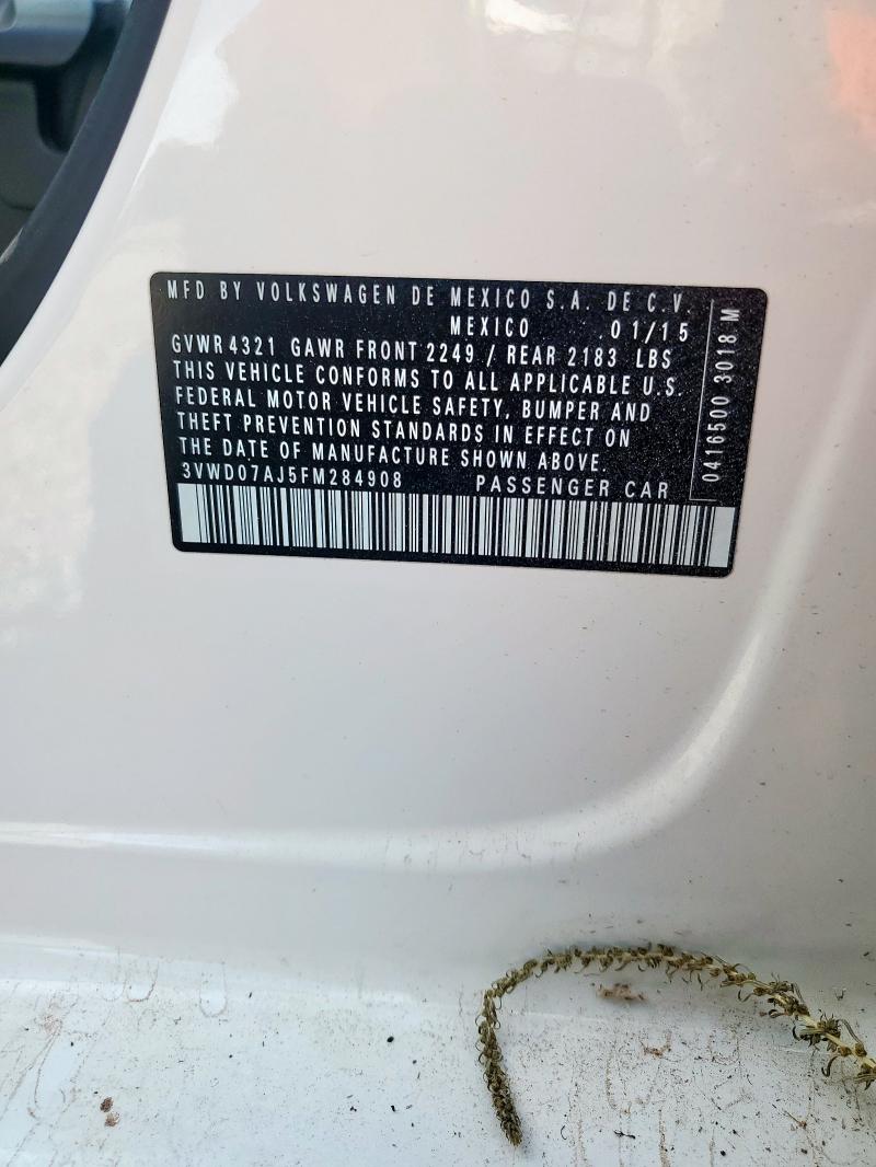 3VWD07AJ5FM284908 - 2015 VOLKSWAGEN JETTA SE WHITE photo 12