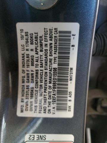 19XFA1F89BE015598 - 2011 HONDA CIVIC EX GRAY photo 12