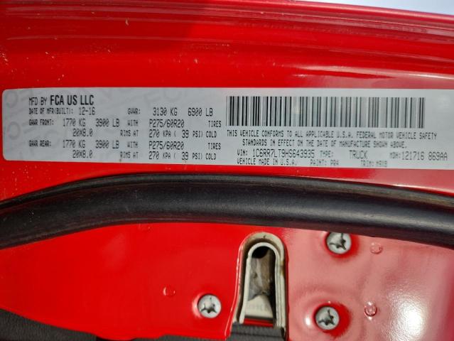 1C6RR7LT9HS643935 - 2017 RAM 1500 SLT წითელი ფოტო 13