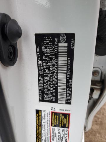 4T1BF3EK7AU533522 - 2010 TOYOTA CAMRY BASE WHITE photo 12