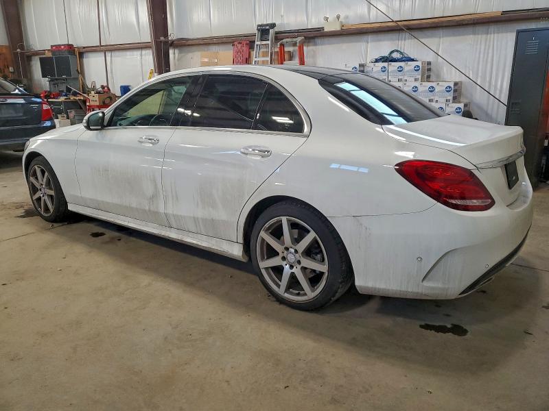 55SWF4KB6GU122600 - 2016 MERCEDES-BENZ C 300 4MATIC WHITE photo 2