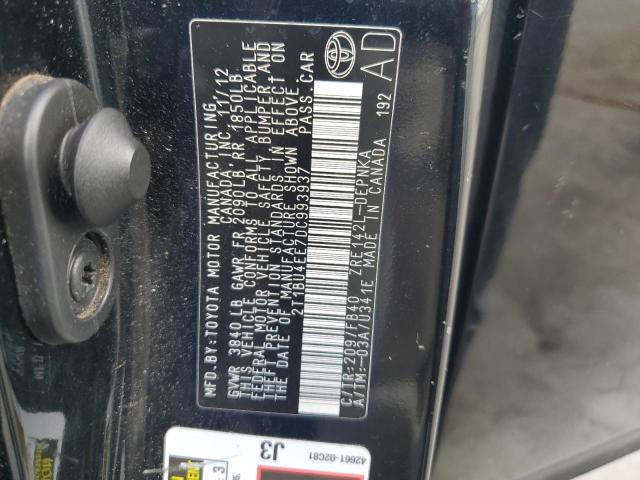 2T1BU4EE7DC993937 - 2013 TOYOTA COROLLA BASE Qara foto 12