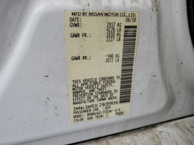 1N4AL3AP0JC269906 - 2018 NISSAN ALTIMA 2.5 WHITE photo 12