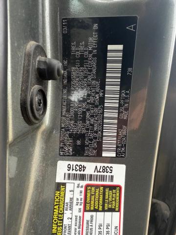 5TDDK3DC2BS021675 - 2011 TOYOTA SIENNA XLE GRAY photo 10