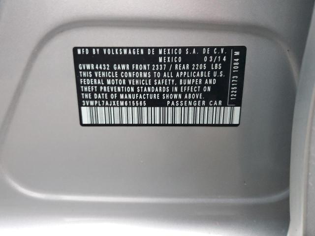 3VWPL7AJXEM615565 - 2014 VOLKSWAGEN JETTA TDI SILVER photo 12