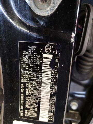 2T1BURHE2GC686589 - 2016 TOYOTA COROLLA L BLACK photo 13