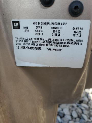 1G1ND52F64M579673 - 2004 CHEVROLET CLASSIC Qızıl foto 12