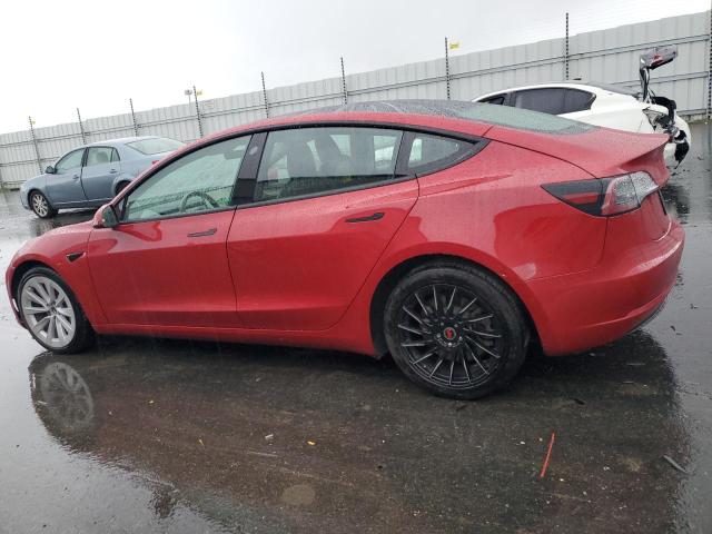 5YJ3E1EA3NF304437 - 2022 TESLA MODEL 3 红色 照片 2