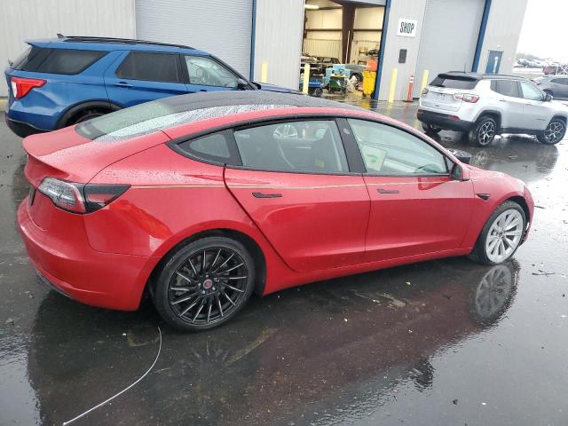 5YJ3E1EA3NF304437 - 2022 TESLA MODEL 3 红色 照片 3