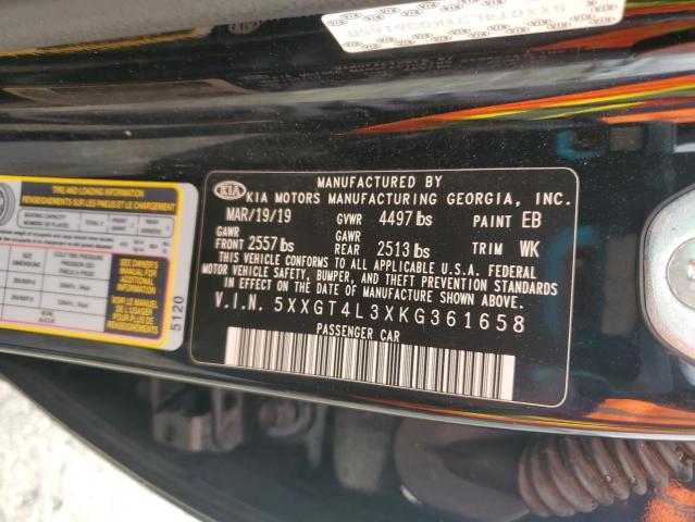 5XXGT4L3XKG361658 - 2019 KIA OPTIMA LX 黑色 照片 12