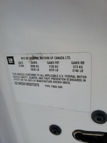 2G1WC581969275370 - 2006 CHEVROLET IMPALA LT თეთრი ფოტო 12