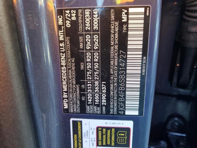 4JGFB4FB6SB314727 - 2025 MERCEDES-BENZ GLE 350 4MATIC BLUE photo 12