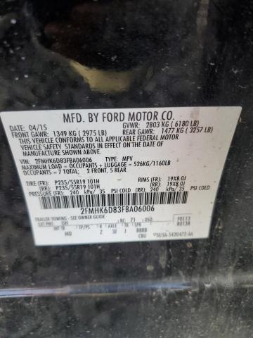 2FMHK6D83FBA06006 - 2015 FORD FLEX LIMITED BLACK photo 14