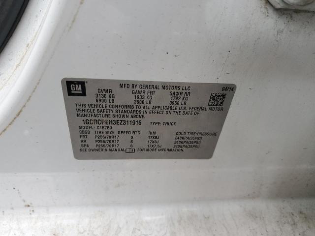 1GCRCPEH3EZ311916 - 2014 CHEVROLET SILVERADO C1500 WHITE photo 12