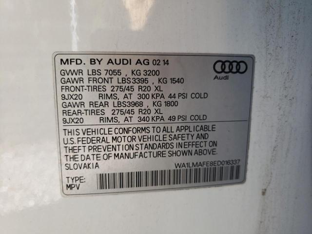 WA1LMAFE8ED016337 - 2014 AUDI Q7 PREMIUM PLUS WHITE photo 13