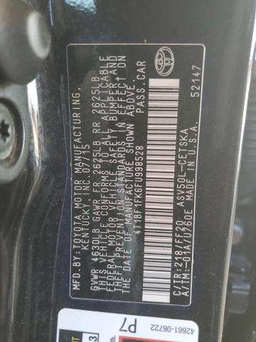 4T1BF1FK6FU998528 - 2015 TOYOTA CAMRY LE 黑色 照片 13