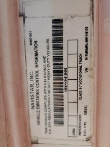 1HTMMMML4HH146130 - 2017 INTERNATIONAL 4300 4300 白色 照片 10