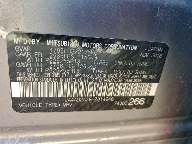 JA4AD2A39HZ014946 - 2017 MITSUBISHI OUTLANDER ES SILVER photo 13