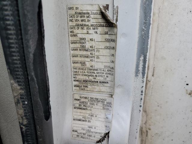 1GBJG31U831197716 - 2003 CHEVROLET EXPRESS G3 白色 照片 12