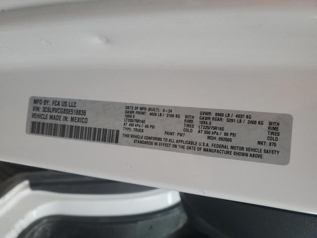 3C6LRVCG8SE518836 - 2025 RAM PROMASTER 2500 HIGH أبيض صورة 13
