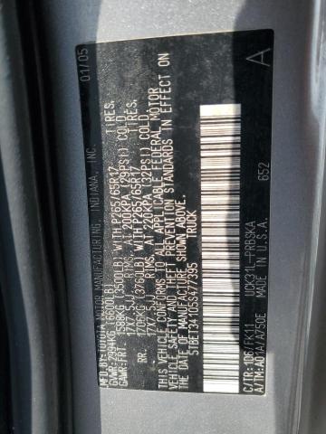 5TBET34105S477395 - 2005 TOYOTA TUNDRA DOUBLE CAB SR5 SILVER photo 12