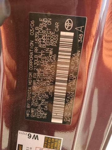 JTKDE177160131046 - 2006 TOYOTA SCION TC BURGUNDY photo 13