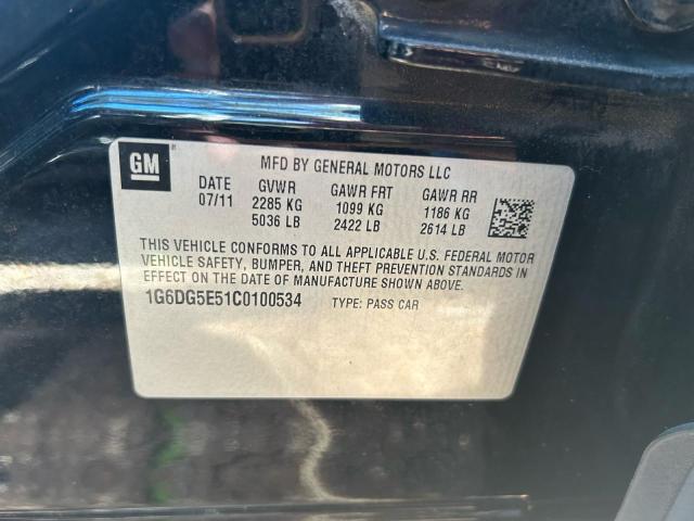 1G6DG5E51C0100534 - 2012 CADILLAC CTS LUXURY COLLECTION შავი ფოტო 10