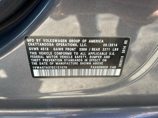 1VWAS7A37EC121076 - 2014 VOLKSWAGEN PASSAT S GRAY photo 10