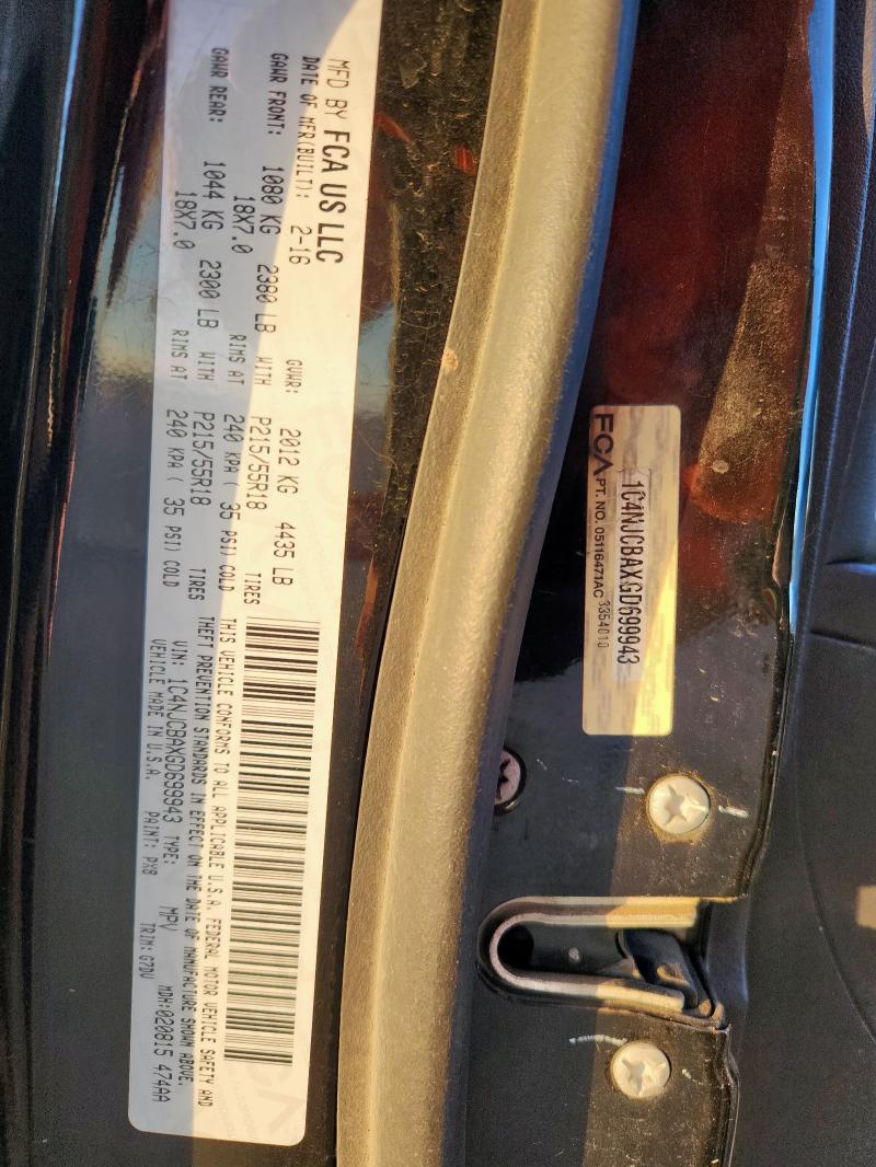 1C4NJCBAXGD699943 - 2016 JEEP COMPASS SPORT BLACK photo 13